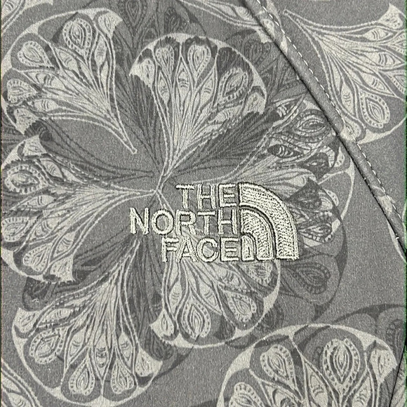 The North Face TNF Apex Charcoal Grey Floral Waterproof Full Zip Jacket Coat - Picture 2 of 9